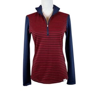Patagonia Capilene Midweight 1/4 Zip Performance Top Navy Blue Red Size Small